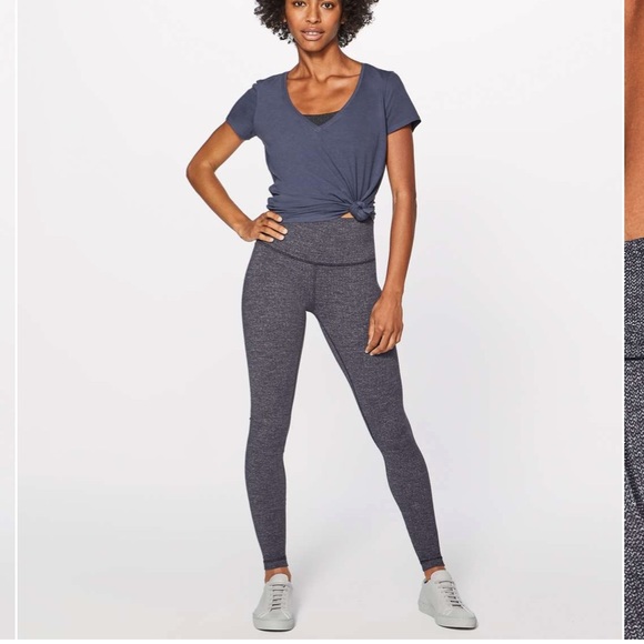 Lululemon Wunder Under Hi-Rise Tight- Luon Variegated Knit Black Heathered Black - Picture 4 of 8